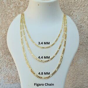 Thin Gold Plated Figaro Chain , Chains for women, Dainty Chains, 14K Gold Plated